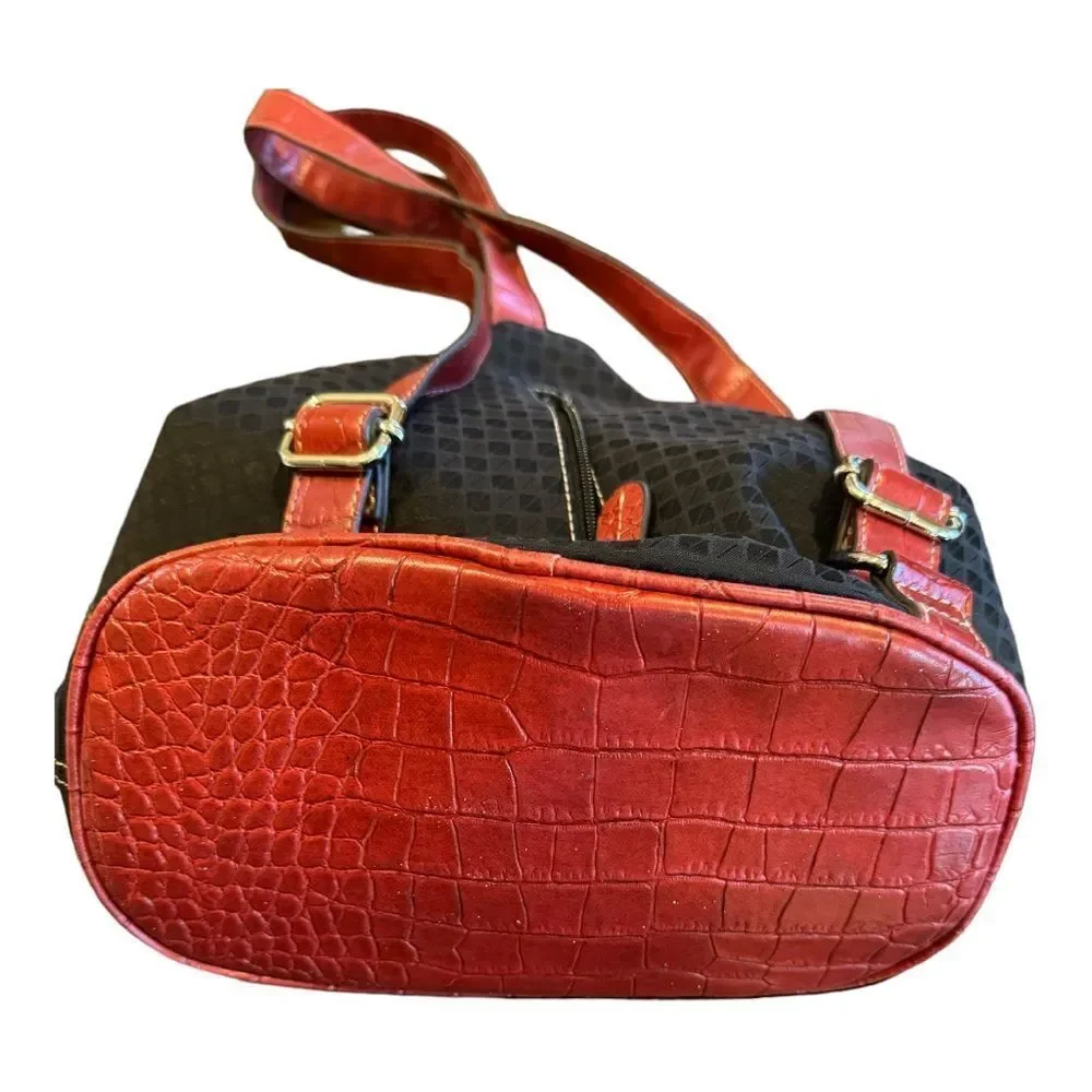 Nine & Company Unique Leather and Canvas Backpack